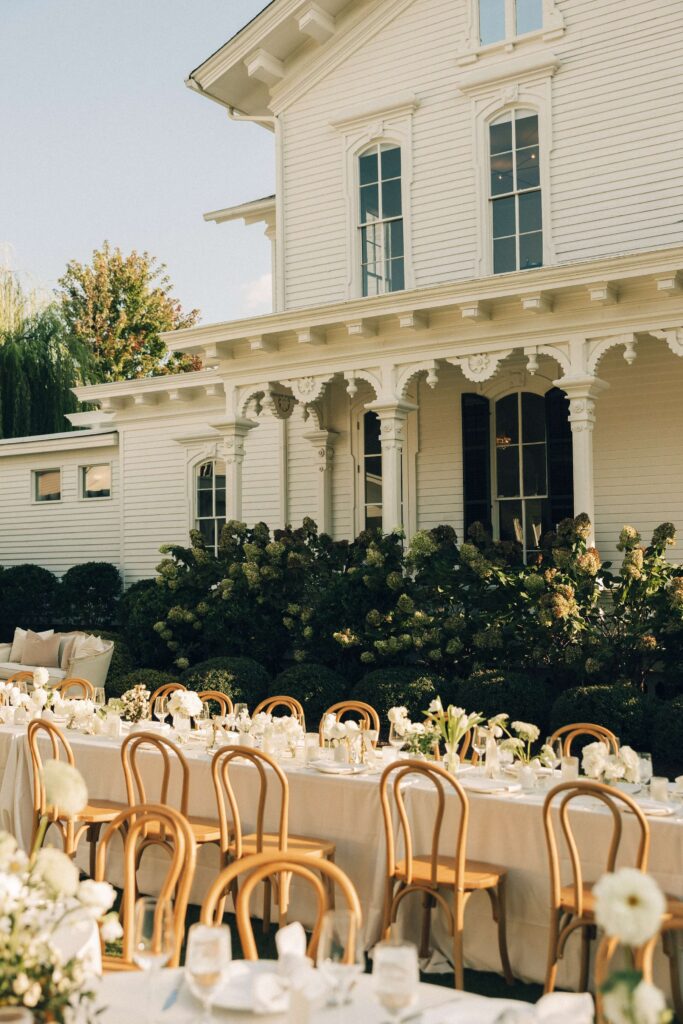 Details of a merrimon wynne house wedding reception in the lawn and gardens